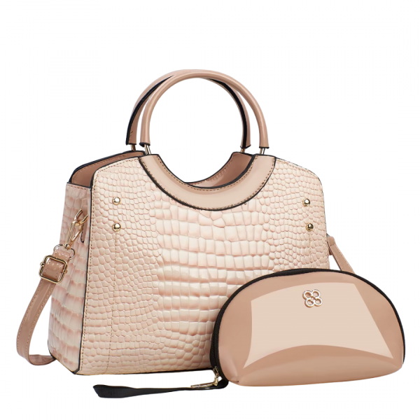 Women's 2-in-1 PU Leather Shoulder Bag Set - Includes Crossbody Purse & Wallet