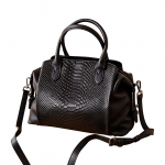 Large Capacity Genuine Leather Shoulder Bag for Women - Crocodile Pattern Tote - Image 2